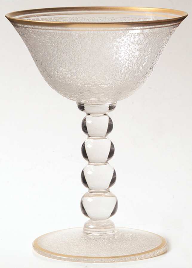 Candlewick Etched and Gold (Stem 3400) Champagne/Tall Sherbet by Imperial Glass-Ohio-1