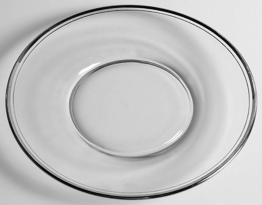 440 Clear (Platinum) Luncheon Plate by Imperial Glass-Ohio-1