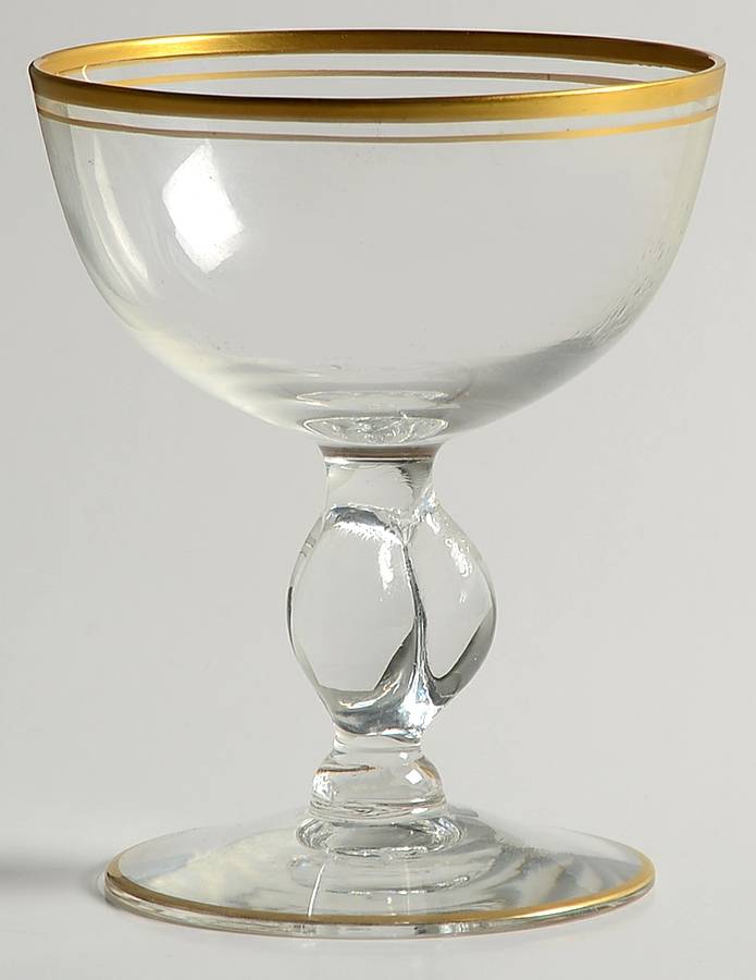 440 Clear (Gold) Champagne/Tall Sherbet by Imperial Glass-Ohio-1