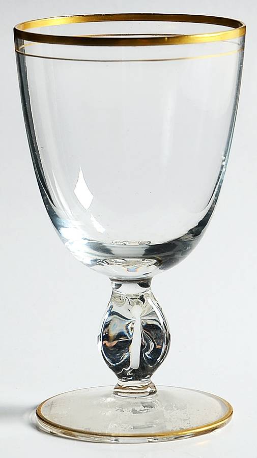 440 Clear (Gold) Wine Glass by Imperial Glass-Ohio-1