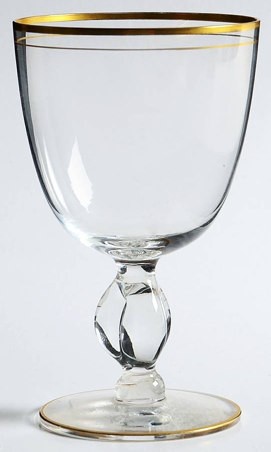 440 Clear (Gold) Water Goblet by Imperial Glass-Ohio-1