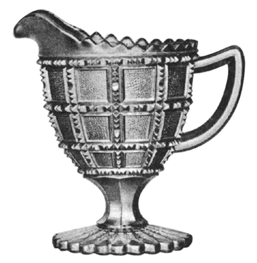 Beaded Block Amber Creamer by Imperial Glass-Ohio-1