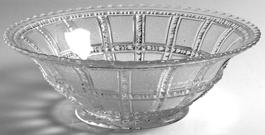 Beaded Block Clear 7" Flared Bowl by Imperial Glass-Ohio-1