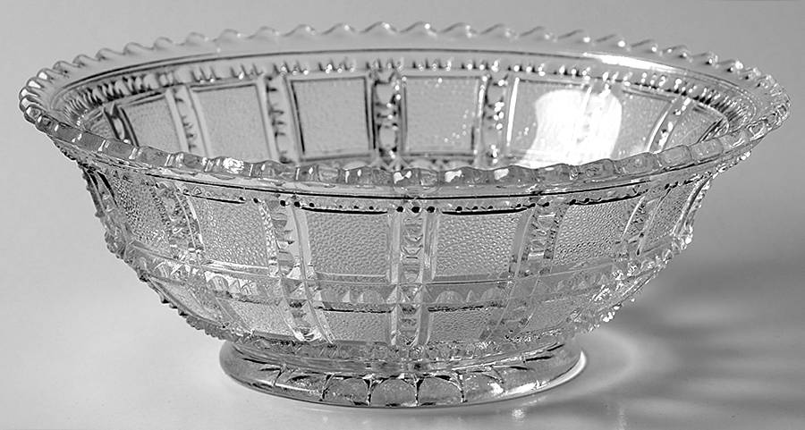 Beaded Block Clear 6" Round Bowl by Imperial Glass-Ohio-1