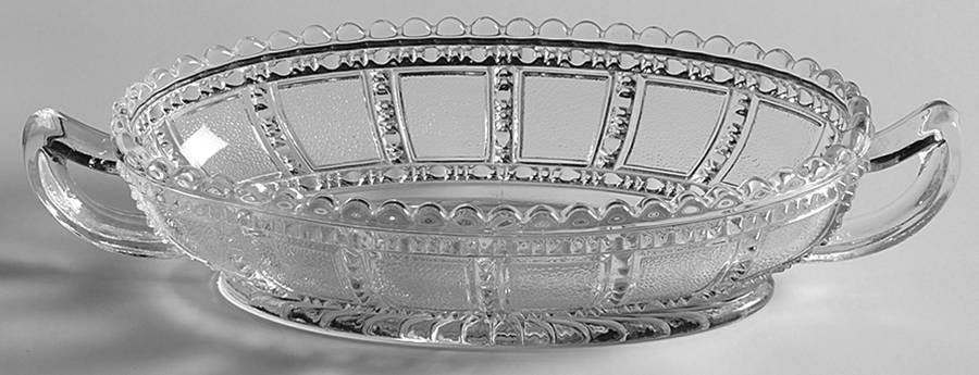 Beaded Block Clear Pickle Dish by Imperial Glass-Ohio-1