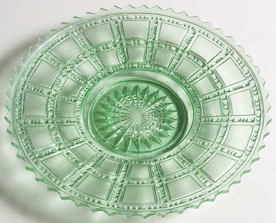 Beaded Block Green Salad Plate by Imperial Glass-Ohio-1