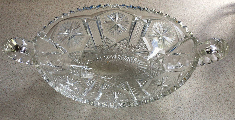 Amelia Clear 8" 1 Handled Oval Nappy by Imperial Glass-Ohio-1