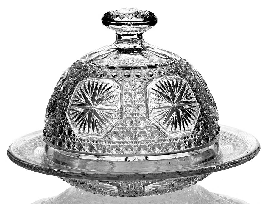 Amelia Clear Round Covered Butter by Imperial Glass-Ohio-1
