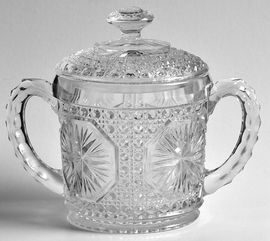 Amelia Clear Sugar Bowl & Lid by Imperial Glass-Ohio-1