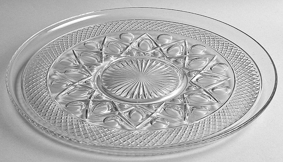 Cape Cod Clear (1602 + 160) 16" Torte Plate by Imperial Glass-Ohio-1