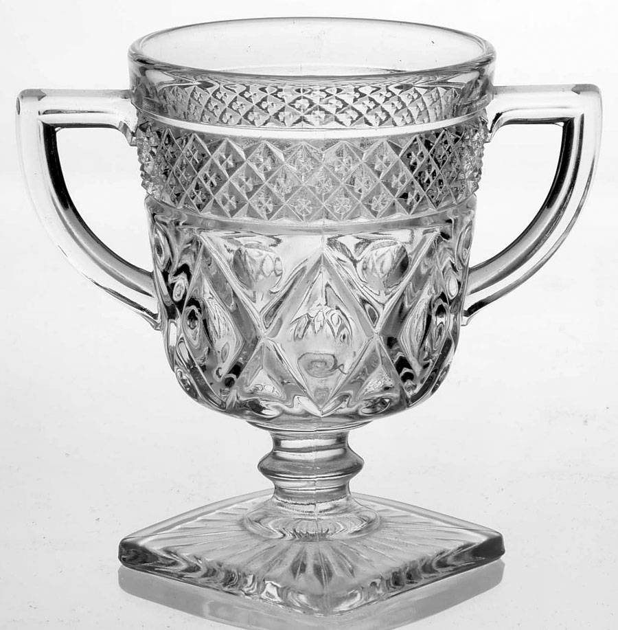 Cape Cod Clear (1602 + 160) Open Sugar with Wafer Stem by Imperial Glass-Ohio-1