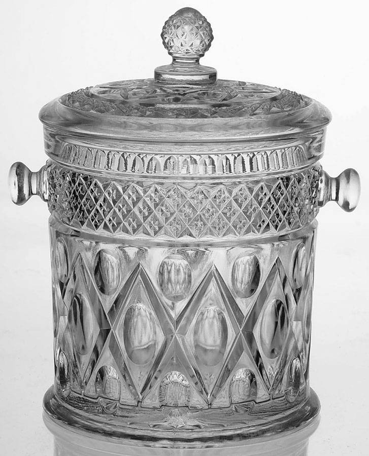 Cape Cod Clear (1602 + 160) Candy Jar with Lid No Bamboo Handle by Imperial Glass-Ohio-1