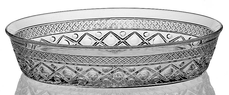 Cape Cod Clear (1602 + 160) 11" Oval Bowl by Imperial Glass-Ohio-1