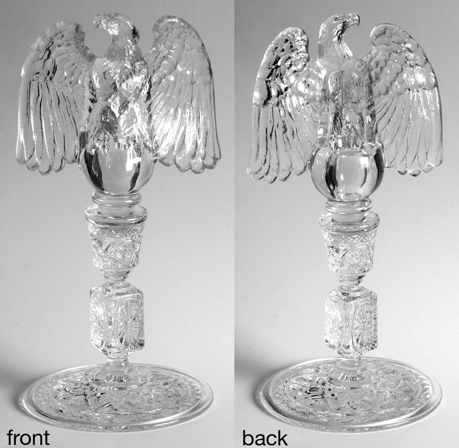 Cape Cod Clear (1602 + 160) Eagle Candleholder by Imperial Glass-Ohio-1