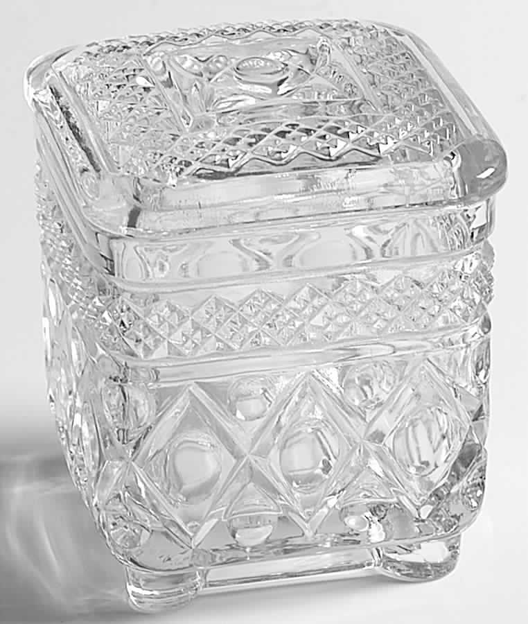 Cape Cod Clear (1602 + 160) Square Sugar with Lid by Imperial Glass-Ohio-1