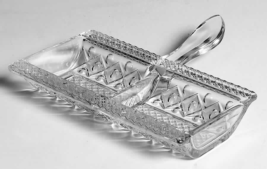Cape Cod Clear (1602 + 160) 2 Part 1-Handle Cigarette Server by Imperial Glass-Ohio-1