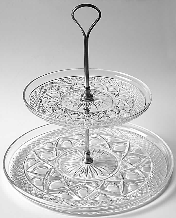 Cape Cod Clear (1602 + 160) 2 Tier Serving Tray by Imperial Glass-Ohio-1