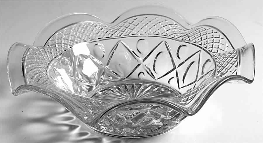 Cape Cod Clear (1602 + 160) Crimped Bowl by Imperial Glass-Ohio-1