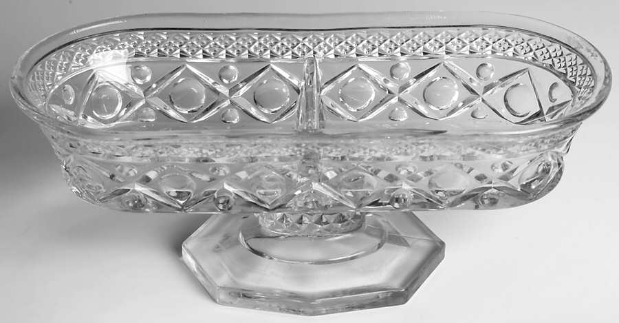 Cape Cod Clear (1602 + 160) Divided Peanut and Mint Dish by Imperial Glass-Ohio-1