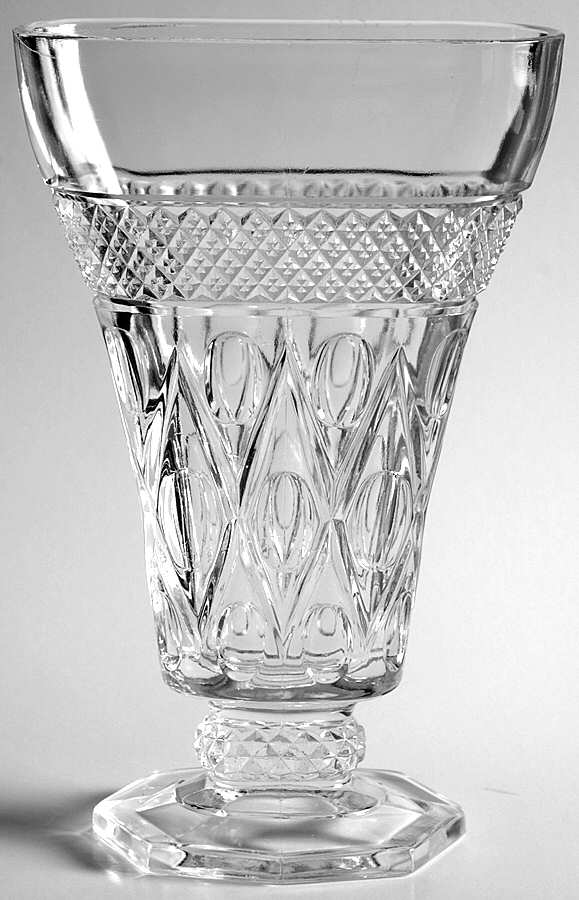 Cape Cod Clear (1602 + 160) Experimental Fan Shape Vase by Imperial Glass-Ohio-1