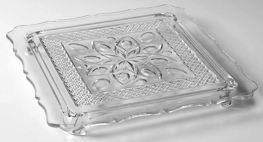Cape Cod Clear (1602 + 160) Square Cake Plate by Imperial Glass-Ohio-1