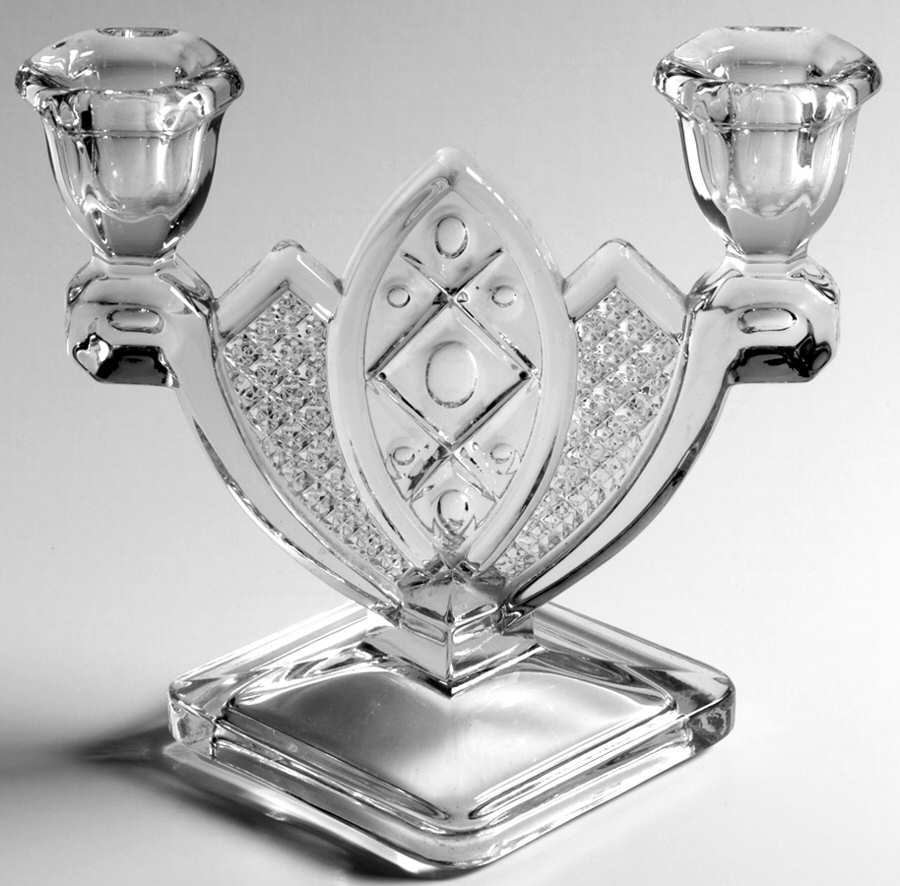 Cape Cod Clear (1602 + 160) Double Light Candlestick by Imperial Glass-Ohio-1