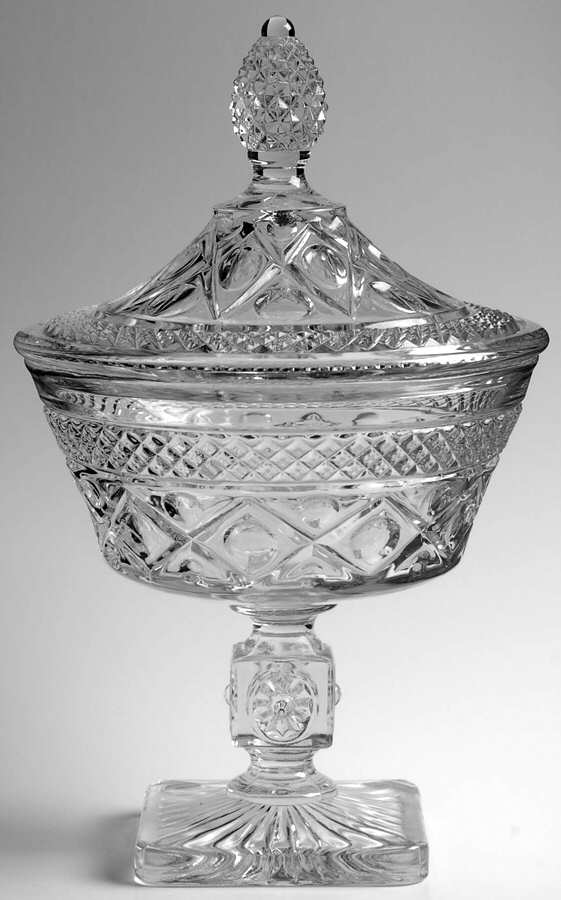 Cape Cod Clear (1602 + 160) Candy Dish & Lid by Imperial Glass-Ohio-1