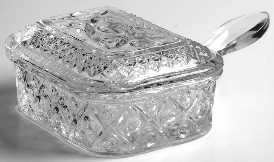 Cape Cod Clear (1602 + 160) Cigarette Box & Lid by Imperial Glass-Ohio-1