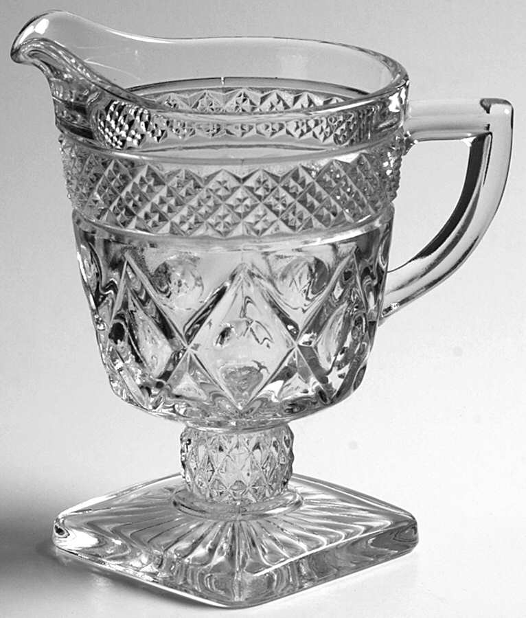 Cape Cod Clear (1602 + 160) Creamer with Fancy Stem by Imperial Glass-Ohio-1