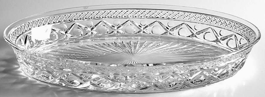 Cape Cod Clear (1602 + 160) 11" Shallow Oval Vegetable Bowl by Imperial Glass-Ohio-1