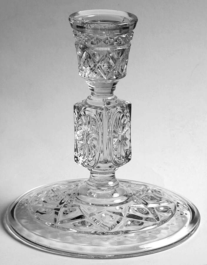 Cape Cod Clear (1602 + 160) 5" Single Light Candlestick by Imperial Glass-Ohio-1