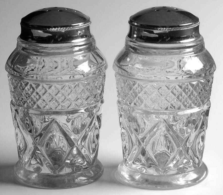 Cape Cod Clear (1602 + 160) #117 Shaker Set W/Metal Lid by Imperial Glass-Ohio-1