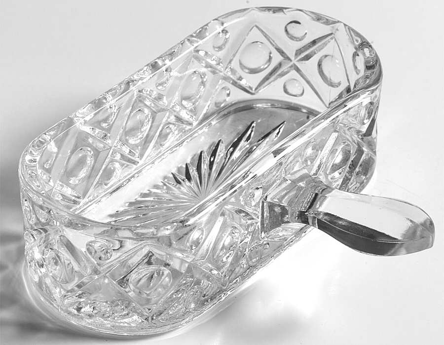 Cape Cod Clear (1602 + 160) 4" Handled Nut Dish Aka Tray for Salt & Pepper by Imperial Glass-Ohio-1
