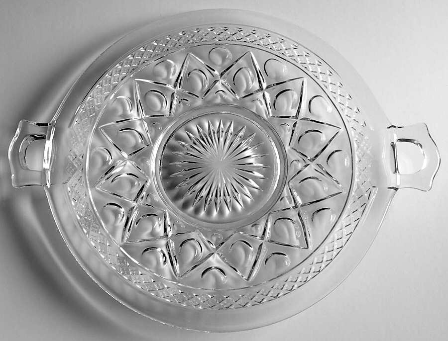 Cape Cod Clear (1602 + 160) Medium 2 Handled Plate by Imperial Glass-Ohio-1