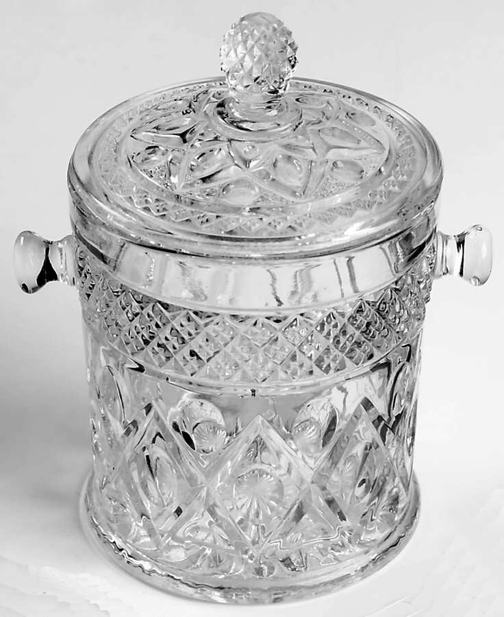 Cape Cod Clear (1602 + 160) Peanut Jar & Lid No Bamboo Handle by Imperial Glass-Ohio-1