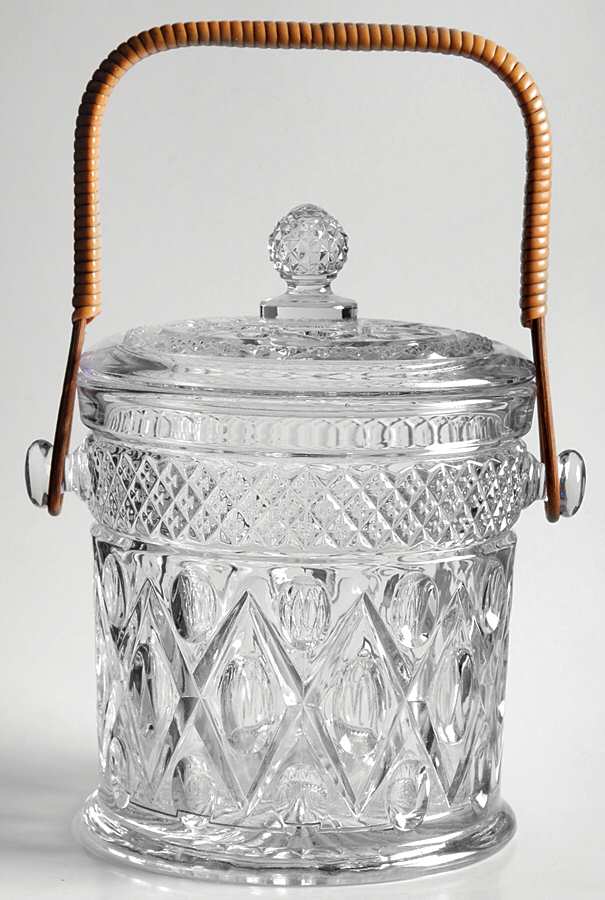 Cape Cod Clear (1602 + 160) Candy Jar & Lid with Bamboo Handle by Imperial Glass-Ohio-1