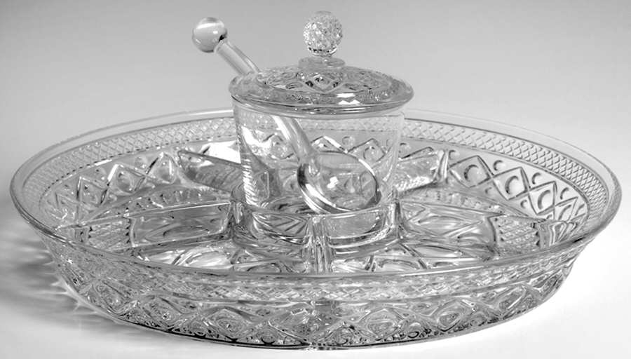 Cape Cod Clear (1602 + 160) 4 Piece Relish & Dressing Set by Imperial Glass-Ohio-1