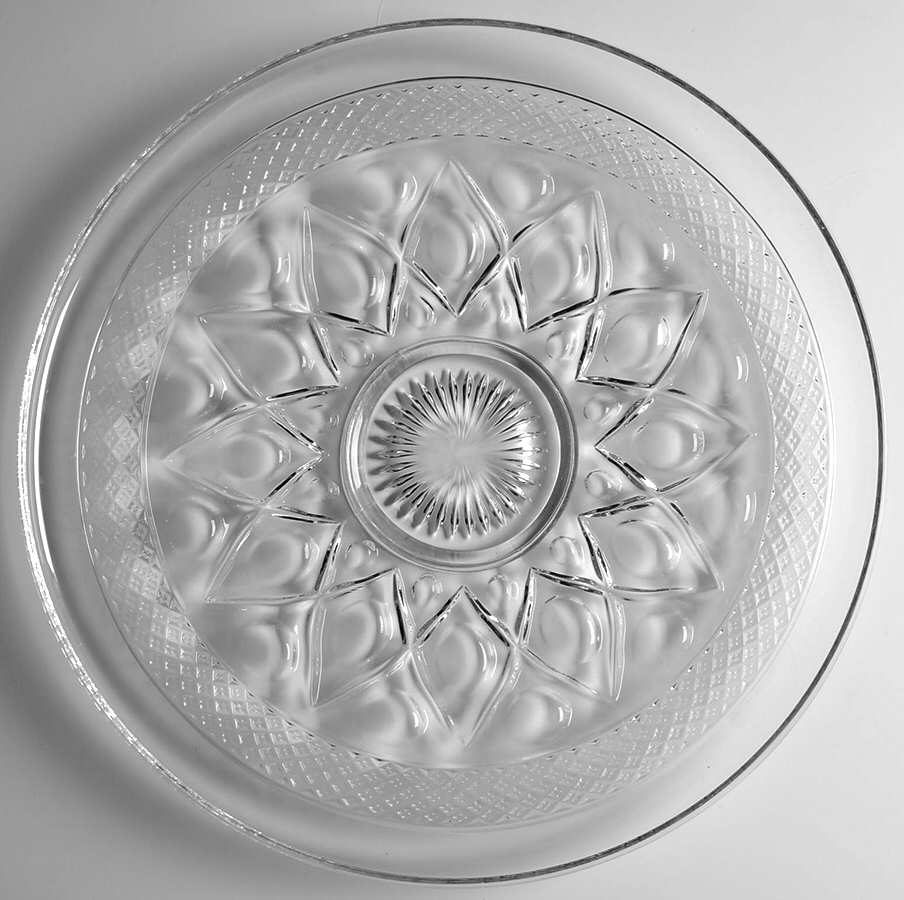 Cape Cod Clear (1602 + 160) 15" Sandwich Plate by Imperial Glass-Ohio-1