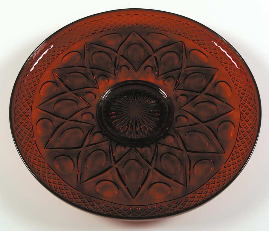Cape Cod Red (1602 + 160) Medium Torte Plate by Imperial Glass-Ohio-1