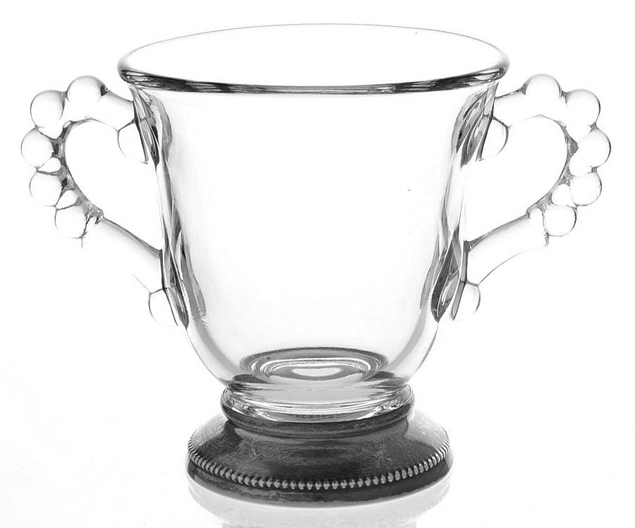 Candlewick Clear (Stem 3400) Open Sugar Bowl with Sterling Base by Imperial Glass-Ohio-1
