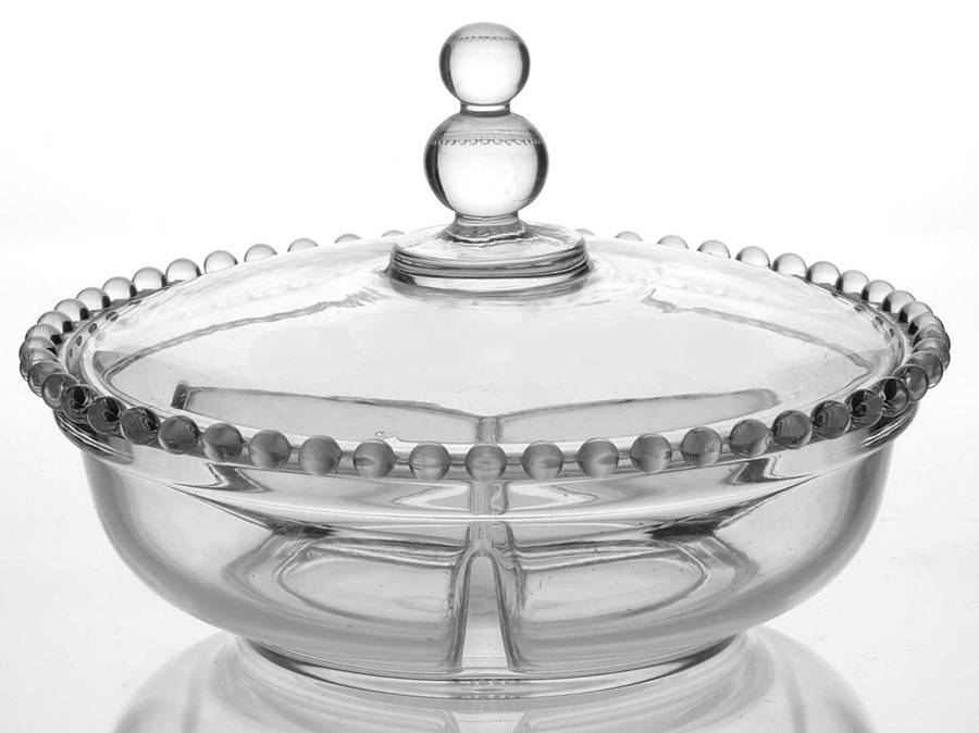 Candlewick Clear (Stem 3400) 3-Part Candy Box with Lid by Imperial Glass-Ohio-1