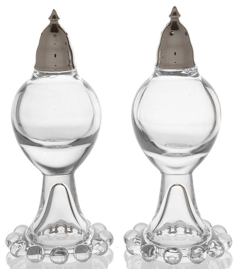 Candlewick Clear (Stem 3400) #190 Shaker Set W/Metal Lids by Imperial Glass-Ohio-1