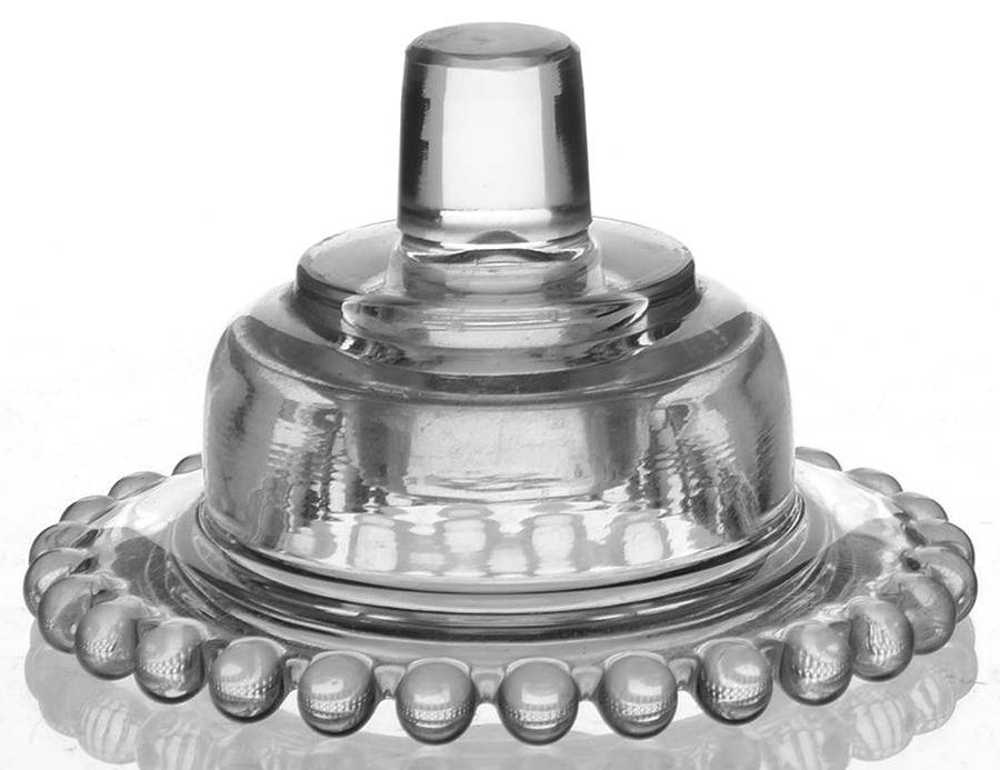 Candlewick Clear (Stem 3400) 28-Ball Hurricane Lamp Adapter by Imperial Glass-Ohio-1