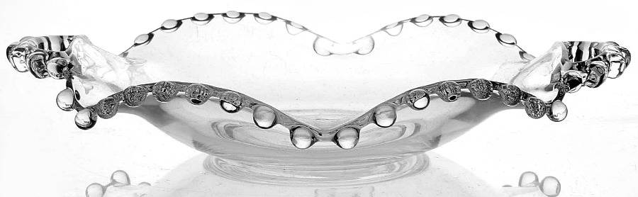 Candlewick Clear (Stem 3400) 8" Crimped Plate with Handle by Imperial Glass-Ohio-1