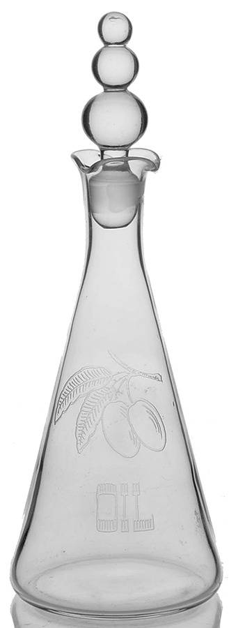 Candlewick Clear (Stem 3400) "Etched" Oil Cruet & Stopper by Imperial Glass-Ohio-1