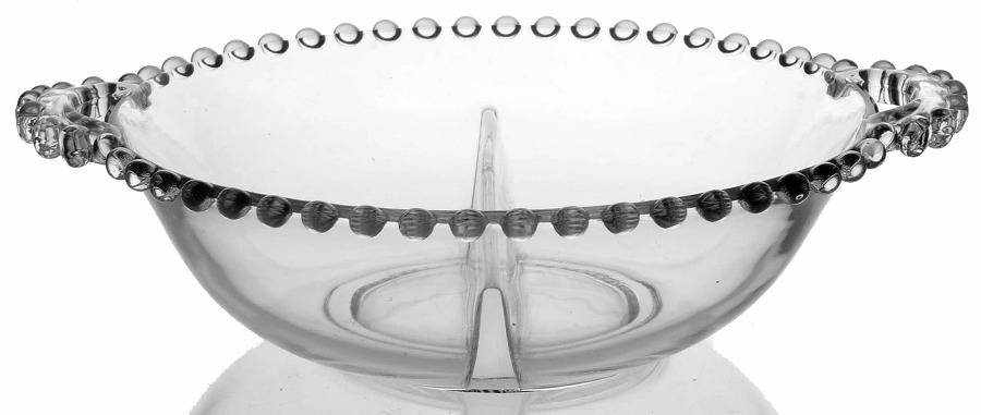 Candlewick Clear (Stem 3400) 9" Handled Divided Bowl by Imperial Glass-Ohio-1