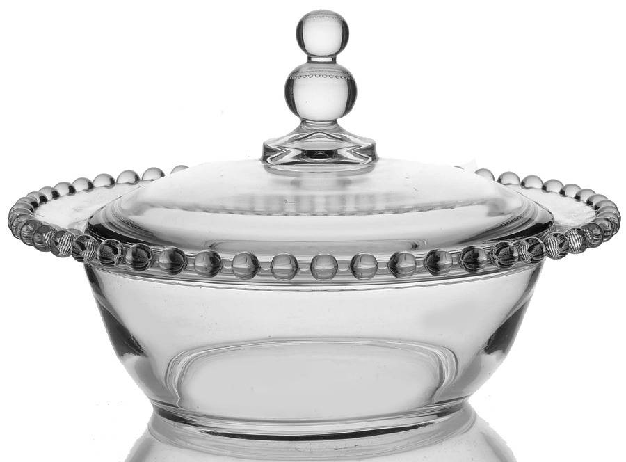 Candlewick Clear (Stem 3400) Large Covered Bowl by Imperial Glass-Ohio-1