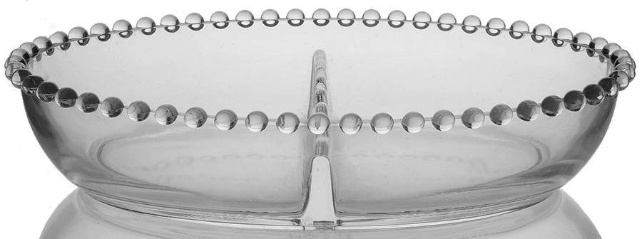 Candlewick Clear (Stem 3400) Oval Vegetable Bowl with Scallped-Divider by Imperial Glass-Ohio-1