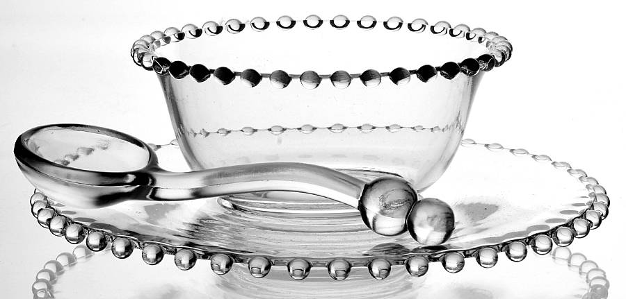 Candlewick Clear (Stem 3400) Mayo Bowl & Underplate/Saucer & Ladle #2 by Imperial Glass-Ohio-1