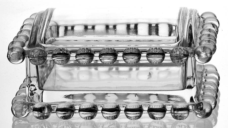 Candlewick Clear (Stem 3400) Cigarette Box & Lid by Imperial Glass-Ohio-1